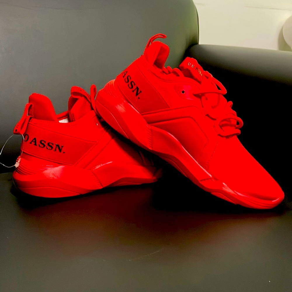 New U.S polo Assn All red sneakers